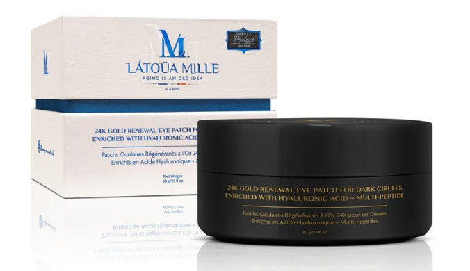 Latoua Mille 24K Gold Renewal Eye Patch for Dark Circles Enriched with Hyaluronic Acid + Multi-Peptide