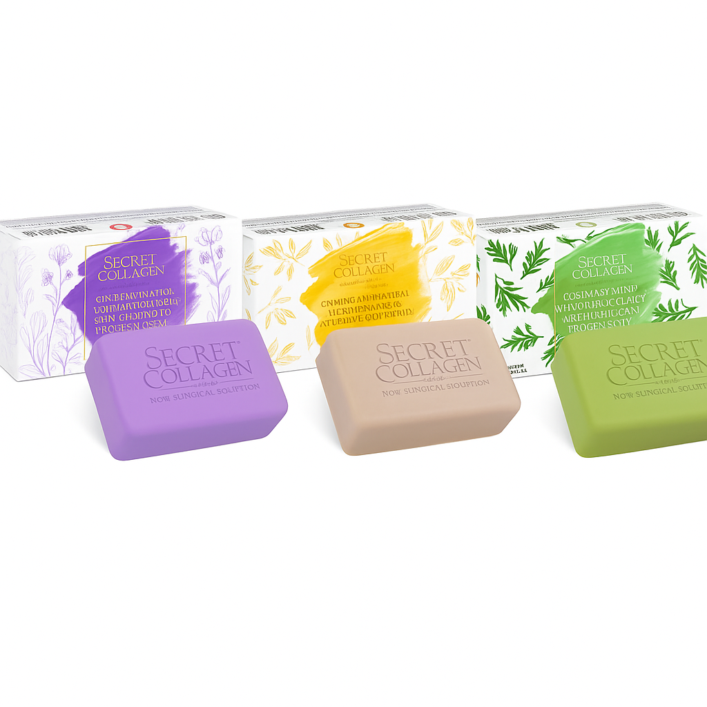 DK Beaute Curated Secret Collagen Luxury Soap Set 3-Pack Complete Luxury Skincare Set