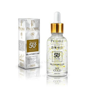 Predire Paris 24K Gold Leaf 50X Age-Defying Concentrate | Multi-Vitamin A, C, & E with Retinol & Collagen Booster | Luxury Anti-Aging Serum