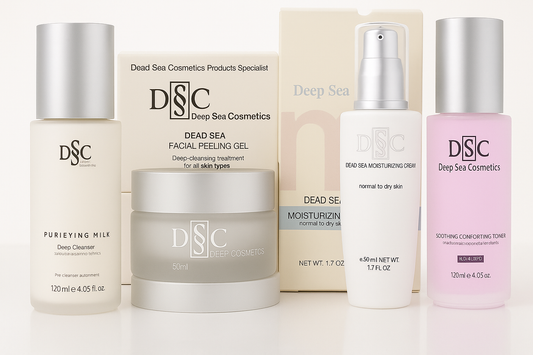 Deep Sea Cosmetics Soothing Detoxifying Toner + Milk Cleanser + Moisturizing Cream + Peeling Gel Bundle