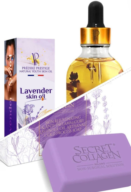 DK Curated Lavender Self-Care Duo – Lavender Bar Soap & Lavender Nourishing Skin Oil