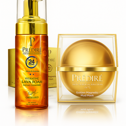 Predire Paris Golden Magnetic Mud Mask + Hydrating Lava Foam Cleanser Bundle
