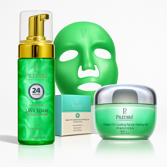 Oil Control Tea Lava Foam Cleanser + Green Tea Moisturizing Mask + Oil Control Argan Cooling Peeling Gel Bundle