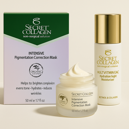 Secret Collagen Multivitamin Intensive Pigment Correction Mask + Multivitamin A, E & C Hydration Night Moisturizer — 2-Piece Bundle